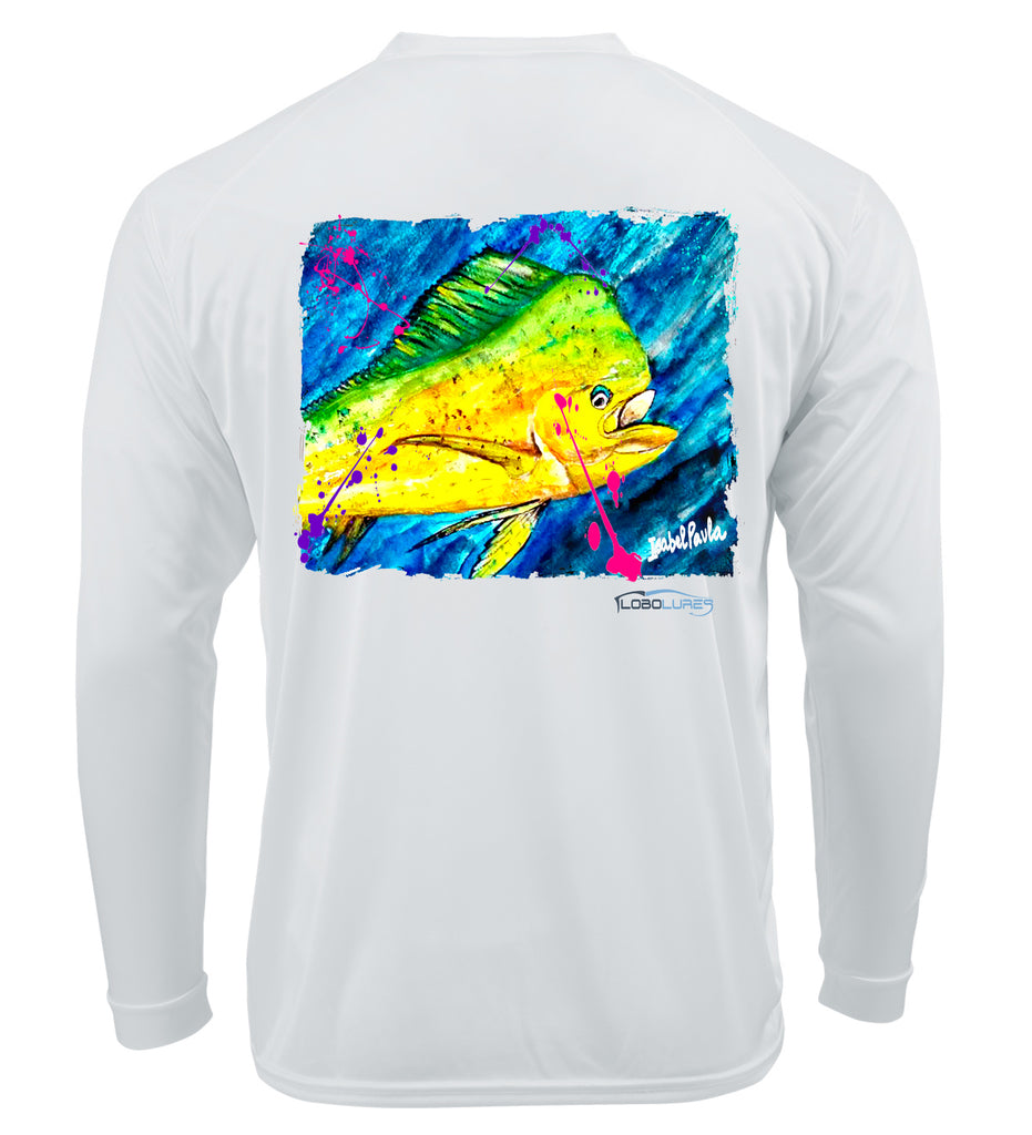 Lobo Lures Electric Mahi Vibe Performance UPF 50+ T-shirt, LPG Apparel CO, LPG Apparel, Fishing T-Shirt, Mahi Fishing T-Shirt, Mahi Fishing, Fishermen gift, Fishing Gift Idea, Fishing Gift Ideas, Lobo Lures t-Shirt, Flogrown, HUK T-shirt, Guy Harvey T-Shirt