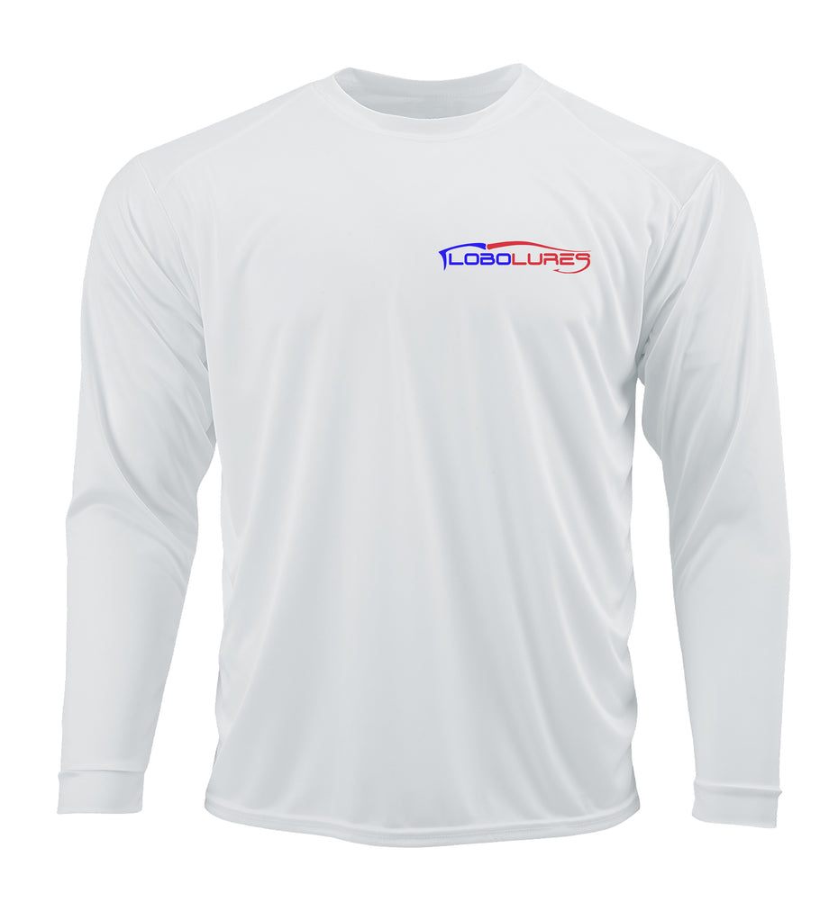 performance fishing gear Lobo Lures Americano Patriotic Marlin Long Sleeve Performance UPF 50+ T-Shirt