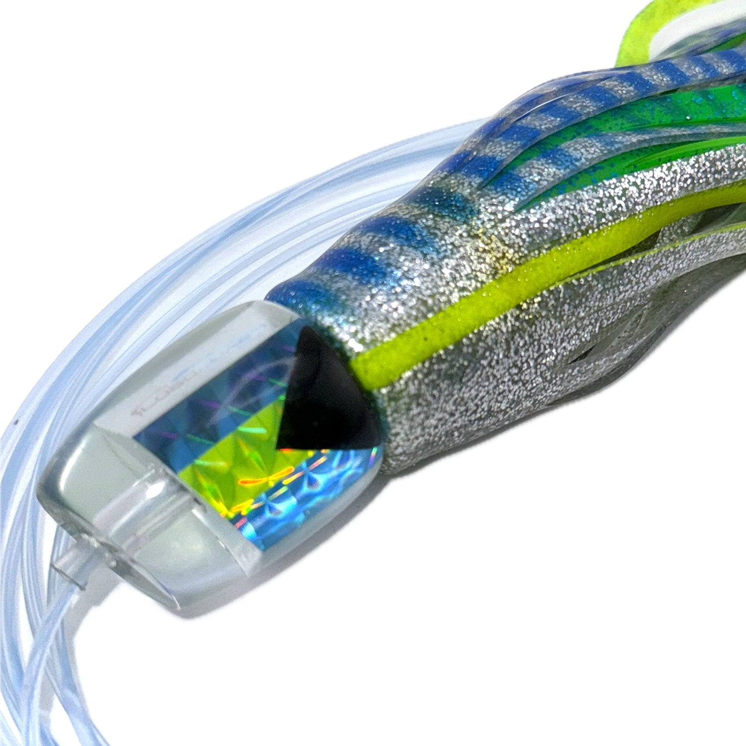 blue marlin lure fishing kings Lobo Lures #45 Pelagic Magic 13" Trolling Lure Bahama / UV Mahi Skinz / Double 180 10/0 Single Cable Assist Hook I Lobo Lures