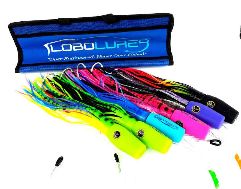 best marlin fishing lures Lobo Lures #55 Typhoon Soft Head Billfish Teaser Combo 6 Pack Teaser Pack / Professional Rigging with 400lb Leader 10/0 Double Hook I Lobo Lures