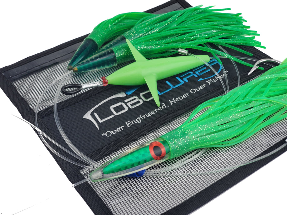big tuna fishing lures Lobo Lures #219 Green Tuna Machine Bullet Daisy Chain