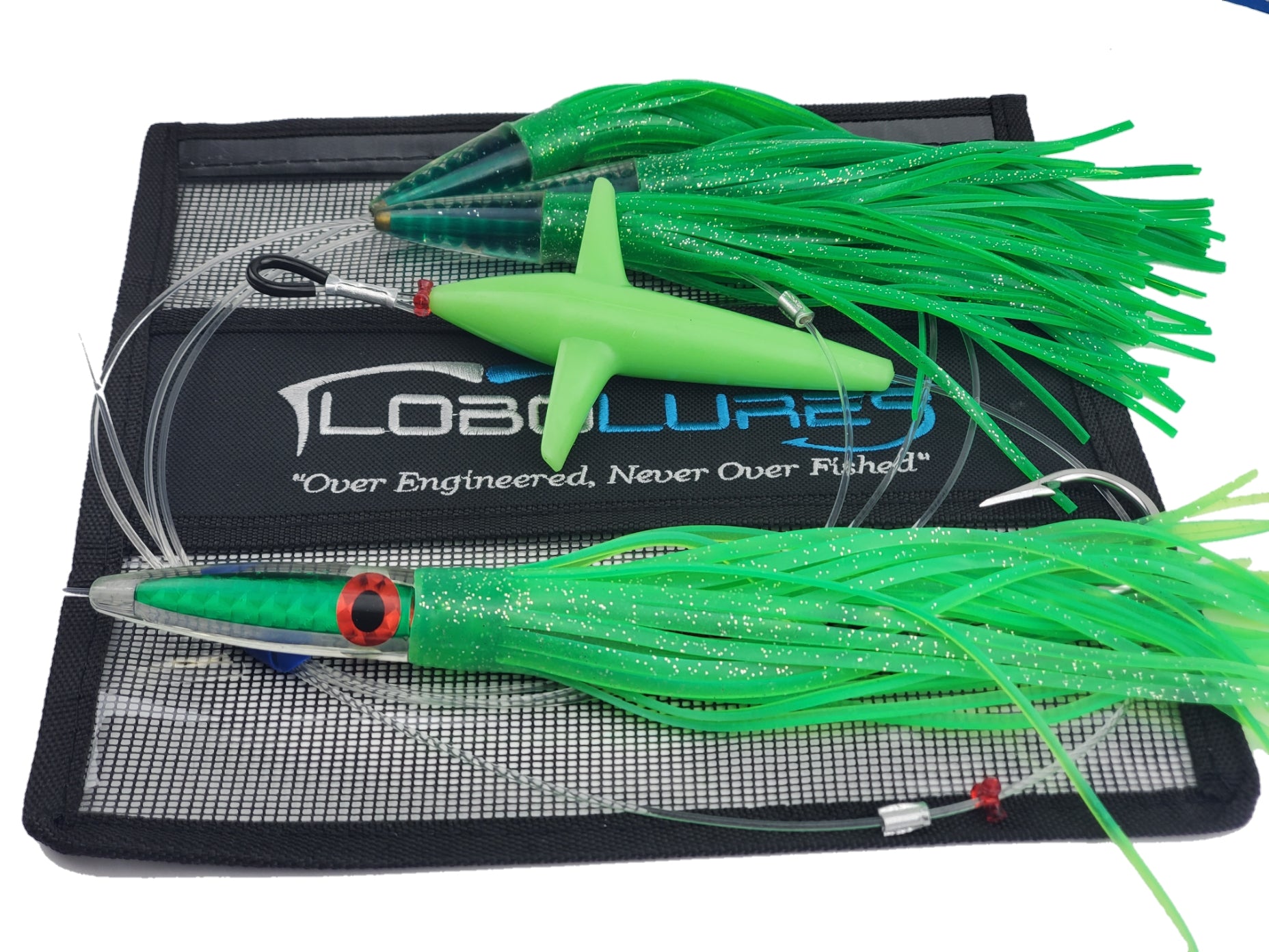 9 Esca Rigata Green Machine Style Per Traina, Tuna E Marlin, Luminescenti - Custom Offshore