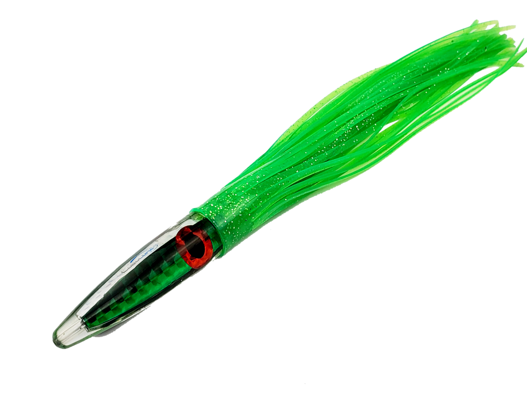 Lobo Lures #32 Green Machine Bullet 12" Trolling Lure Tuna lures,tuna Tackle, Trolling Lures
