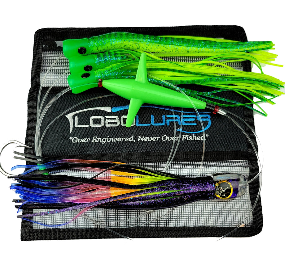 Lobo Lures #200 Skipjack Hybrid Series Splash Big Game Daisy Chain Green Mackerel & Purple Rainbow I Lobo Lures