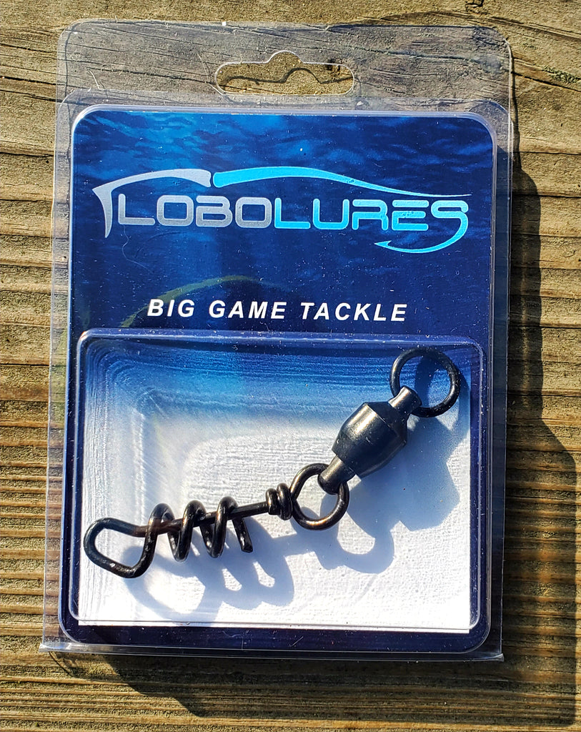 Lobo Lures Medium 450lb Quick Release Heavy Duty Ball Bearing Dredge Corkscrew Swivel for Big Game Trolling Lures, Marlin Fishing Squidnation Dredges AMAZON PRIME