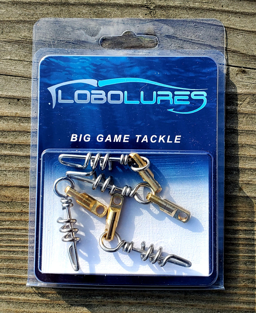 Lobo Lures 450lb Quick Release Heavy Duty Dredge Corkscrew Swivel Marlin Lures, Marlin Tackle, Tuna Tackle, Tuna Terminal Tackle 4 Package Retail Pack