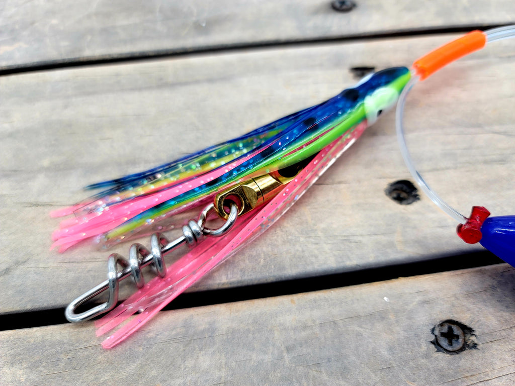 5 Rigged Teaser Birds For Fishing - Blue, Great For Daisy Chains, Spreader Bars & Splashers