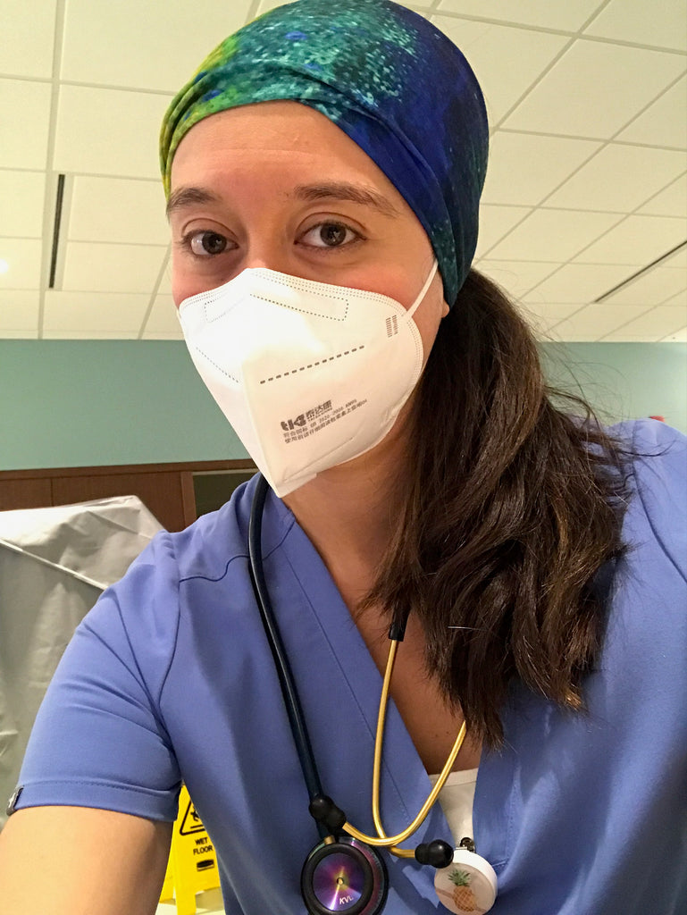 Lobo Lures MAHI SKINZ' Face Mask Seamless Bandana Tube Bacalava  Medical Nurse wearing Mahi Skinz Seamless bandana as a Hair protection from Coronavirus pandemic, Pandemic Face mask