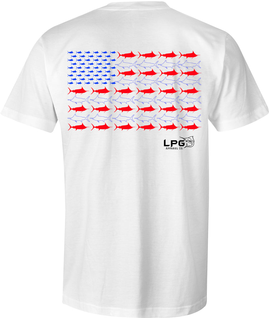 Lobo Lures | LPG Apparel Co. AMericano Fishing T-Shirt, 4th of July Tee, 4th Of July Boating T-shirt, Patriotic Fishing T-Shirt 