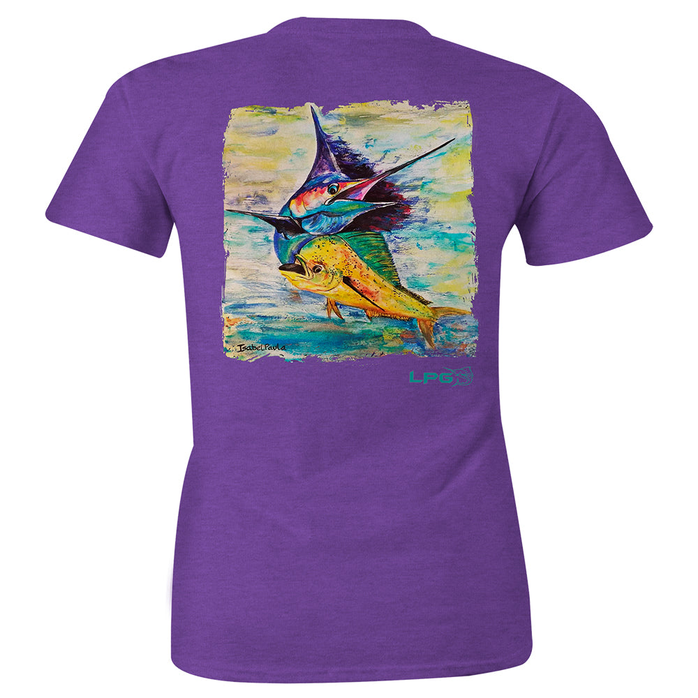 lobo-sportfishing - LPG Apparel Co. Sailfish Mahi Combo Womens T-Shirt - Lobo Lures - T-Shirt