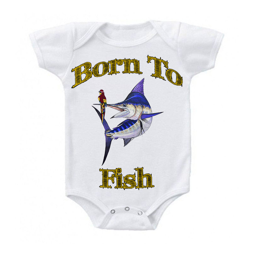 lobo-sportfishing - Baby Onesie Mark Ray Born To Fish 0-18 months - Lobo Marine Products LLC. - Apparel