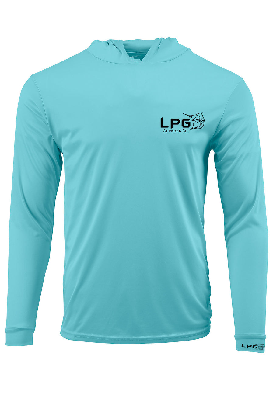 LPG Apparel Co. Performance Fishing Hoodie UPF 50+ Dri-FIT UV Protection Men & Women Long Sleeve T-Shirt Seafoam / XL I Lobo Lures