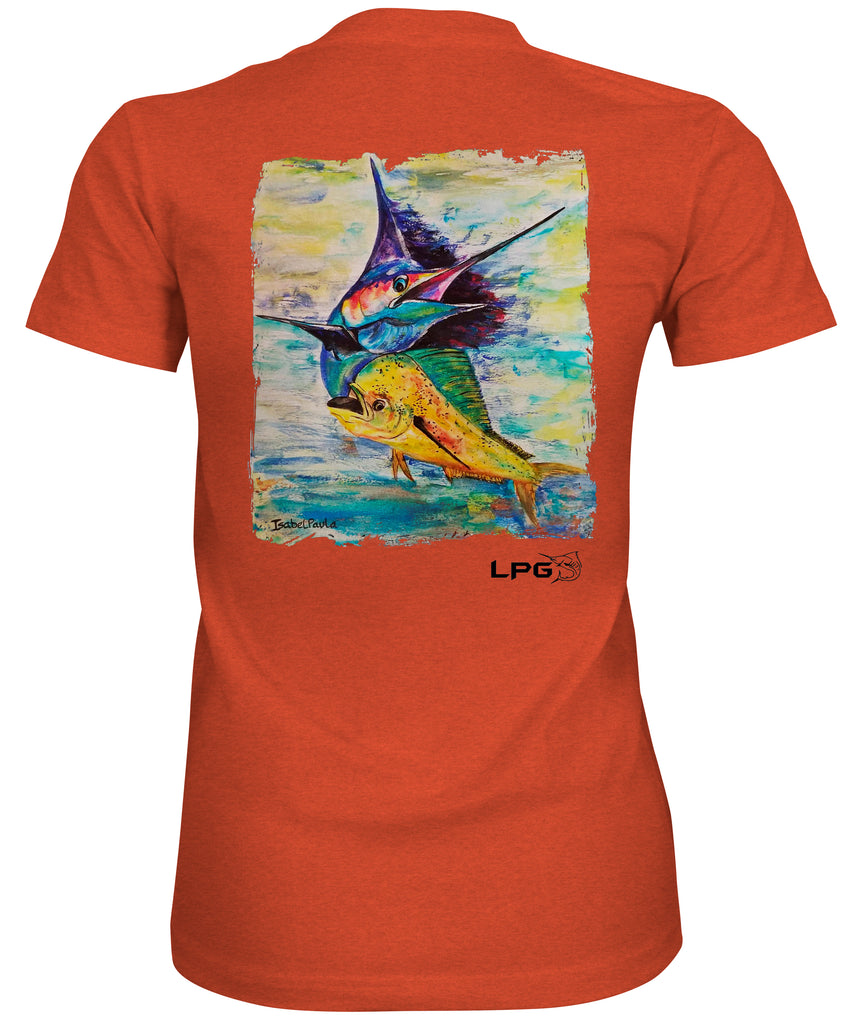lobo-sportfishing - LPG Apparel Co. Sailfish Mahi Combo Womens T-Shirt - Lobo Lures - T-Shirt