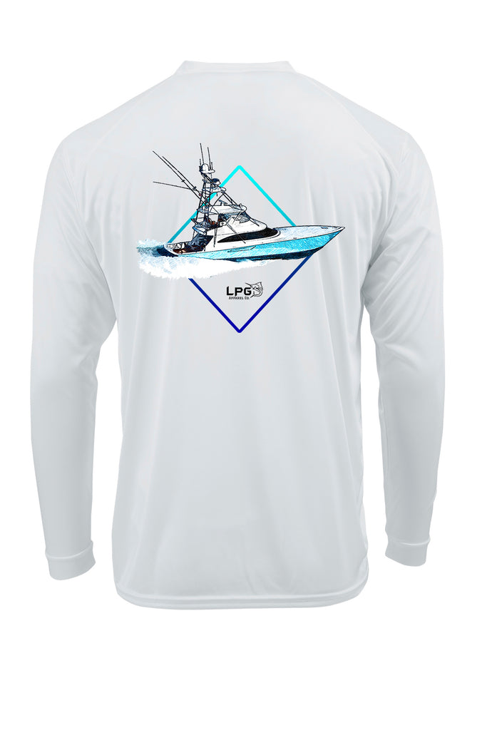LPG Apparel Co. Diamond Sportfish LS Performance UPF 50+ T-Shirt, sun protection T-Shirt, Sun Protection Fishing Shirt, Fishing Shirt, Sportfishing T-Shirt, Tournament T-Shirt