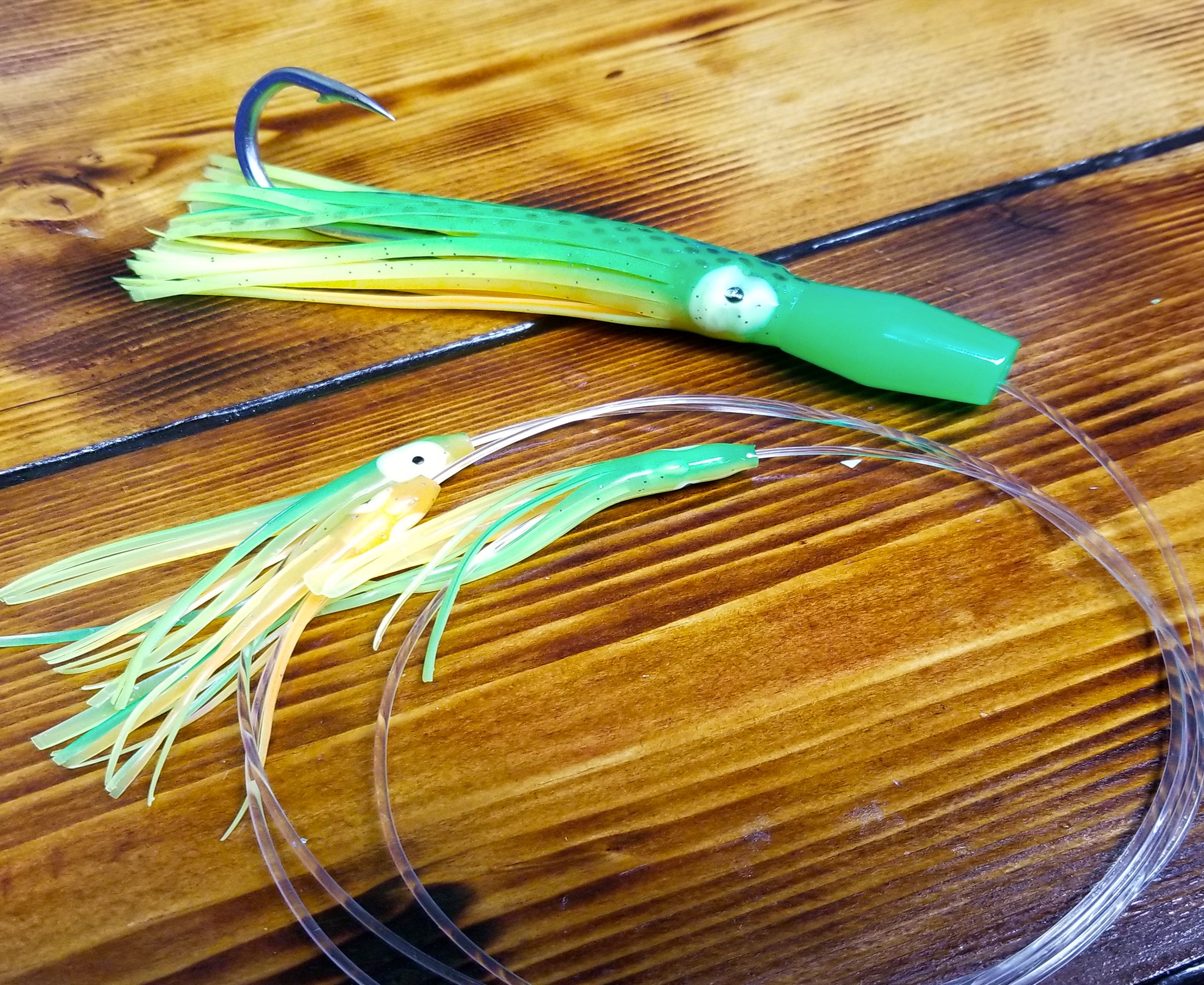 Bluewing Tuna Feather Daisy Chain Squid Chain Fishing Teaser Lure With 4in Feathered Trolling Squids And Stainless Steel Trolling Hook Big Game