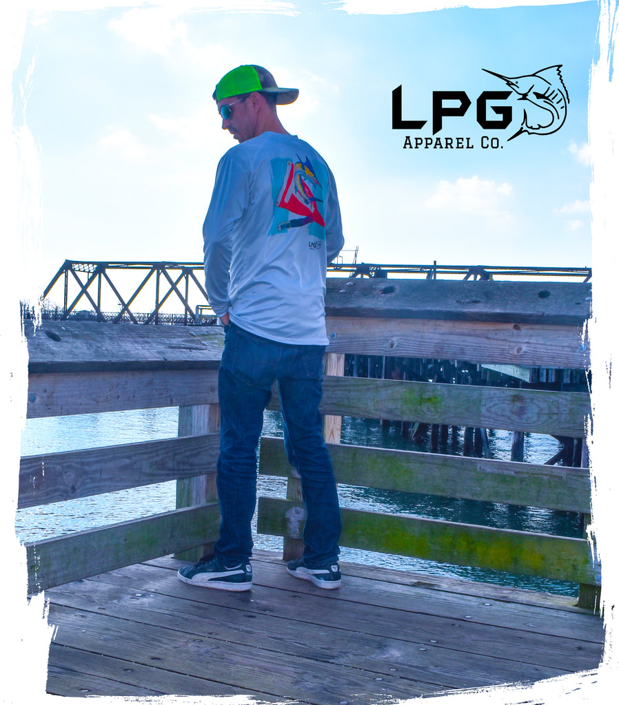 LPG Apparel Co. Flag Edition Tag & Release Marlin LS Performance UPF 50+ T-Shirt