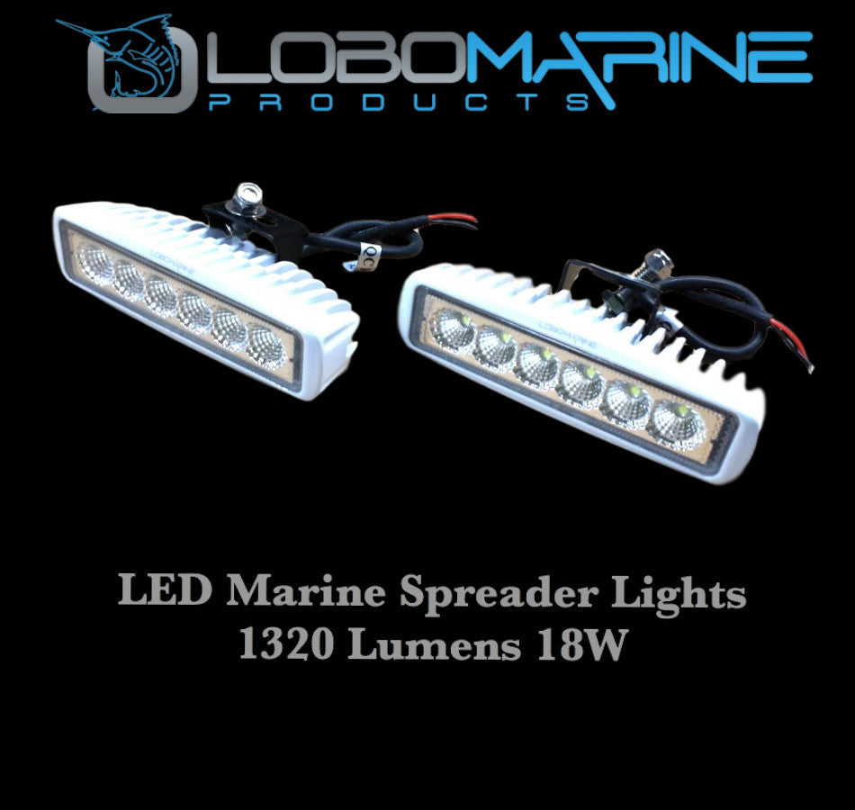lobo-sportfishing - Lobo LED Spreader / Docking Light Set 18W 1320 Lumen White or Black - Lobo Marine Products LLC. - Lighting