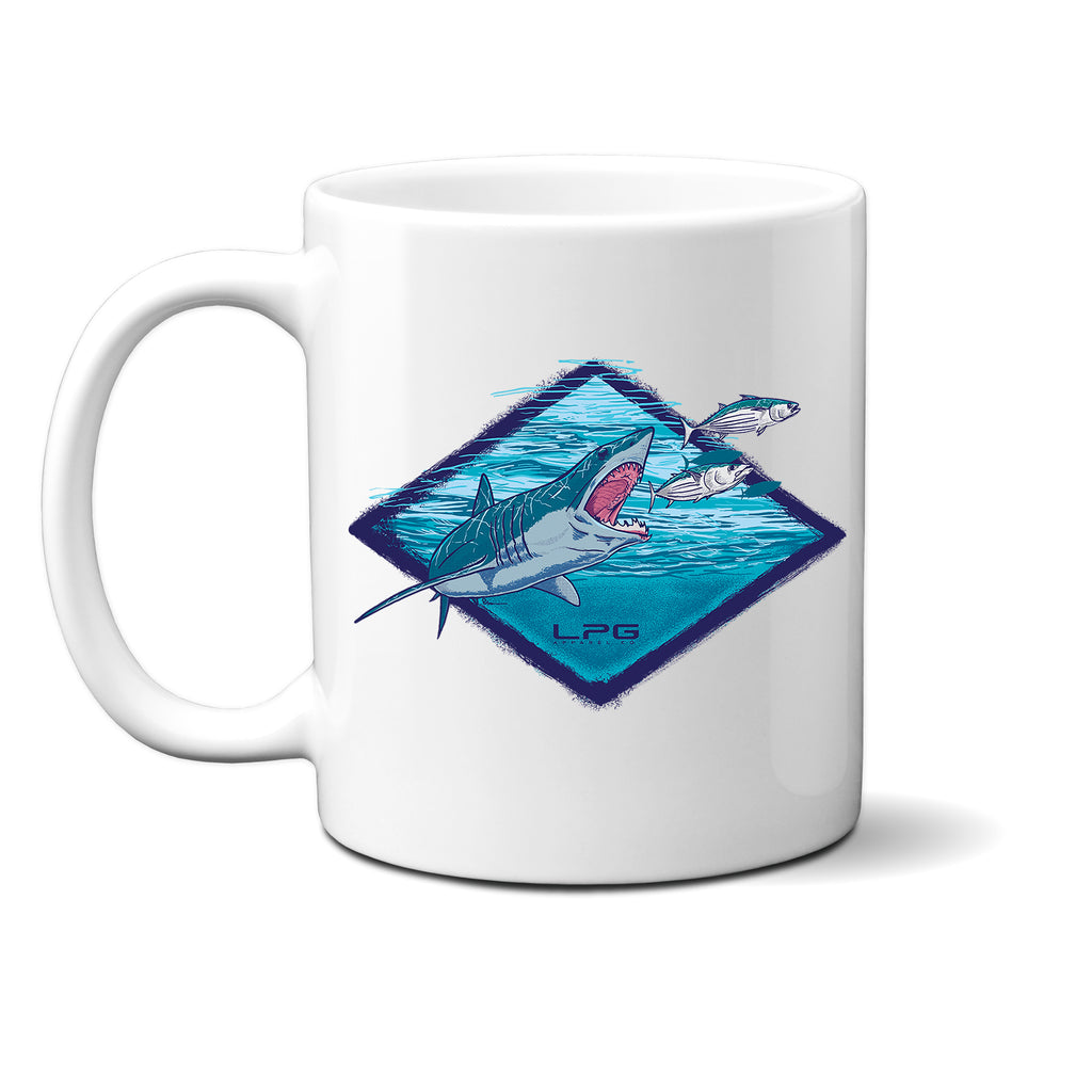LPG Apparel Co. Northeast Mako Shark Sportfishing Mug Coffee Mug, Fishermen Gift, Black Friday, Gift Idea, Fishermen Gift idea, Fishermen Gifts, Sherk Mug, Shark Week, Sharks, Mako Fishing