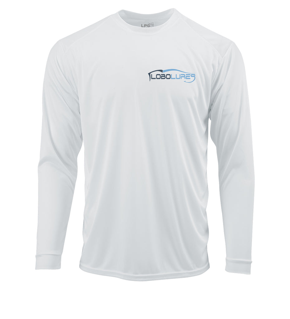 Lobo Lures Never Back Down Sportfish Lifestyle Performance UPF50+ T-Shirt, Lifestyle T-Shirt, Sportfish T-Shirt, Marlin Fishing T-Shirt, Salt Life T-Shirt, Merrit T-shirt, Tournament Fishing T-Shirt