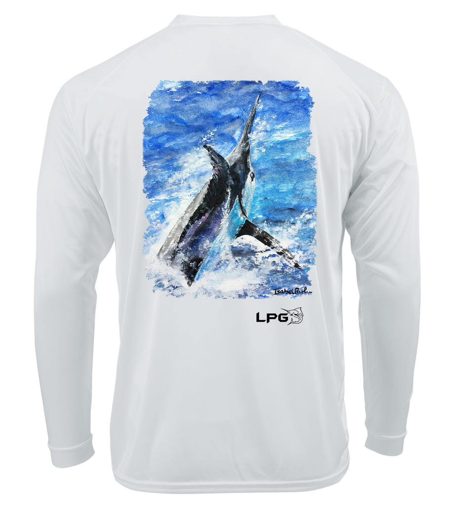 LPG Apparel Co. Grander Marlin Isabel Paula Srt long SLeeve T-Shrt, Marlin Fishing T-Shirt, Marlin T-Shirt, Fishing T-Shirt, Fishermen T-Shirt, UPF50 T-Shirt, Sun Protection T-Shirt, Lobo Lures T-Shirt
