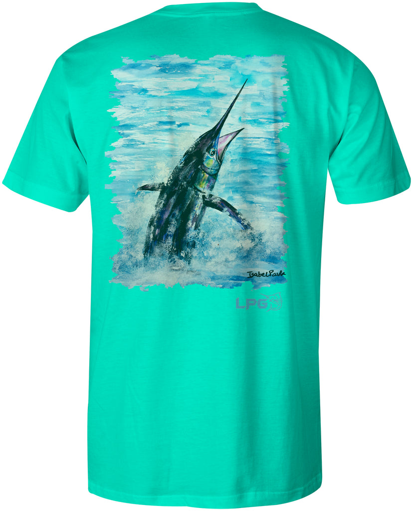 Lobo Lures | LPG Apparel Co. Pacific Fly Marlin T-Shirt, Marlin Tee, Marlin T-shirt, Offshore Fishing T-Shirt, Unisex Fishing Tee, Offshore Fishing Apparel