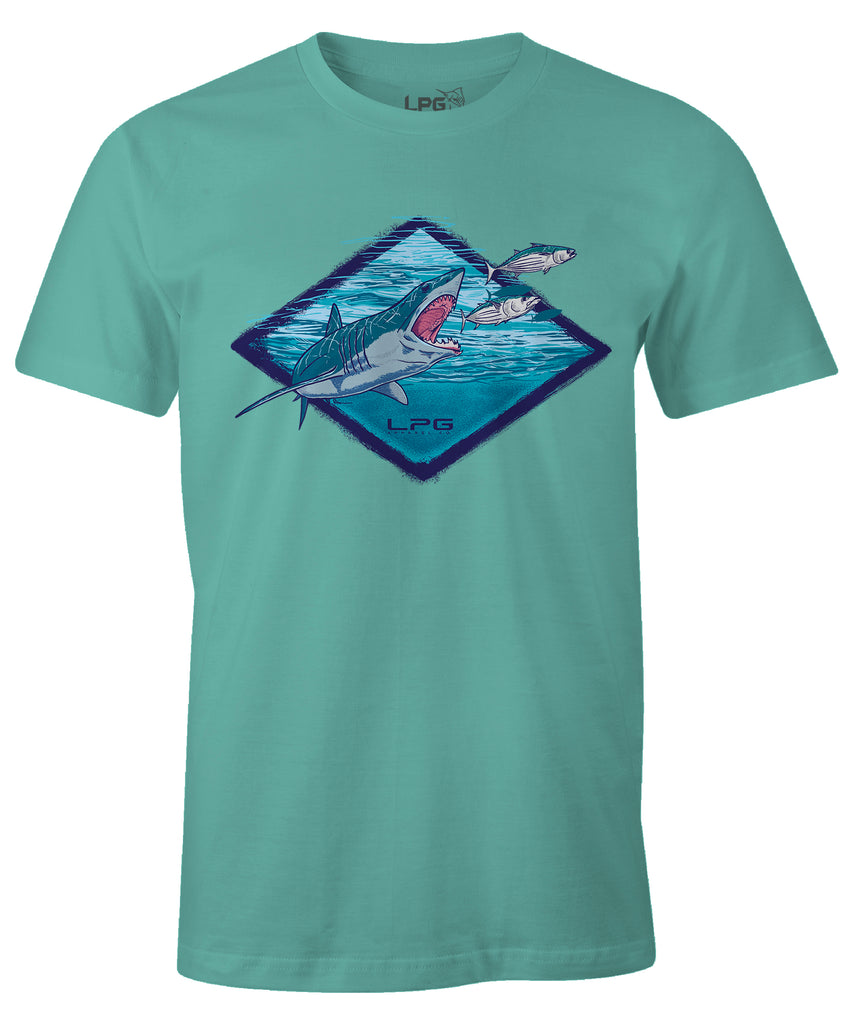 LPG Apparel Co. Mako Signature Comfort T-Shirt, Fishing Tee, Mako Fishing Tee, Mako Fishing T-Shirt in Marsh-Lobo Lures