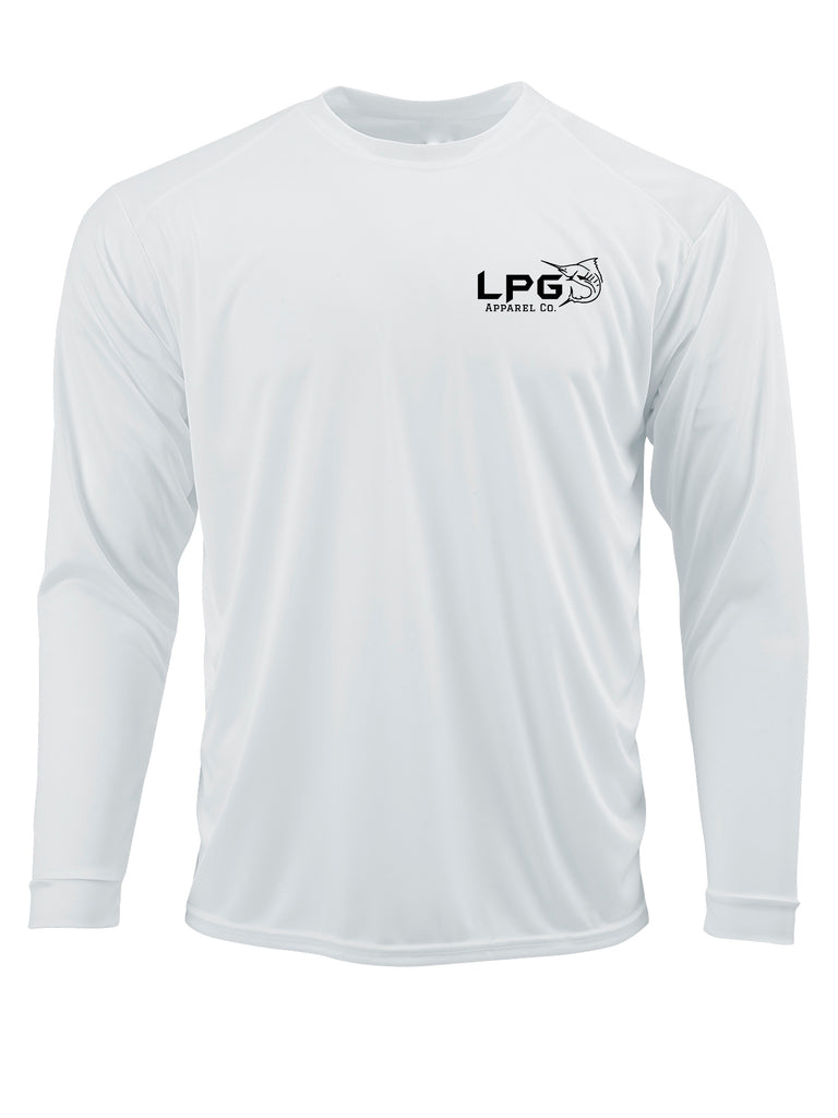 lobo-sportfishing - LPG Apparel Co. Bahama Flag Tag & Release Grunge Marlin LS Performance Dri-Fit UPF 50+Rashguard T-Shirt - Lobo Lures - 