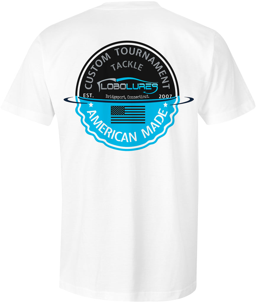 Lobo Lures® Custom Tournament American Made Fishing Tackle T-Shirt, Fishing Tee, Fishing T-Shirt, Lobo Lures Tee