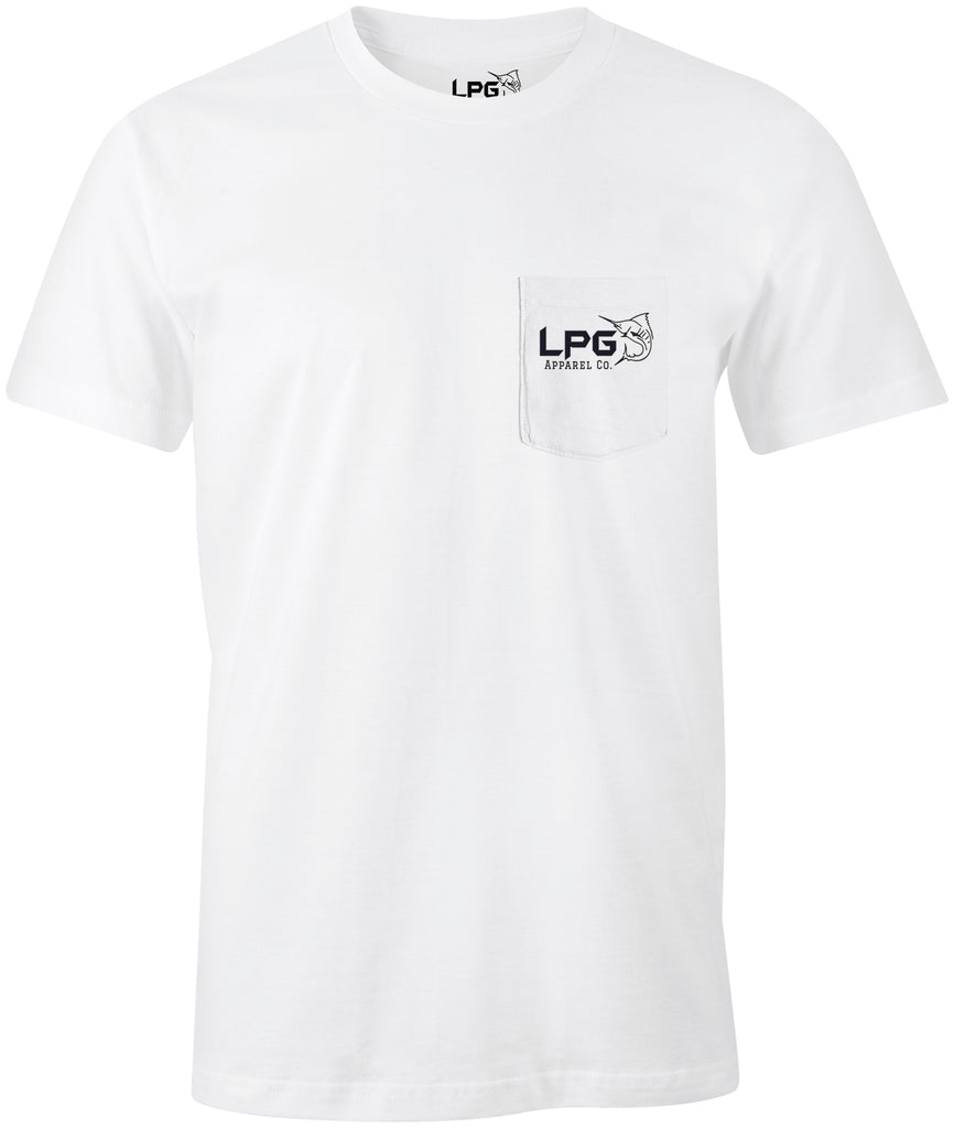 lobo-sportfishing - LPG Apparel Co. Bahama Flag Tag & Release Grunge Marlin Pocket T-Shirt - Lobo Lures - 
