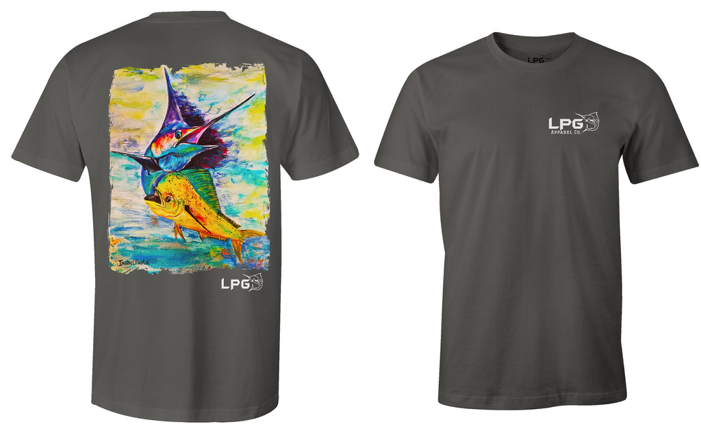 lobo-sportfishing - LPG Apparel Co. Sailfish  Mahi Combo Big Game Fishing Cotton T-shirt - Lobo Lures - 